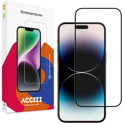 Afbeelding van Accezz Screenprotector Geschikt voor iPhone 15 Gehard Glass Full Cover