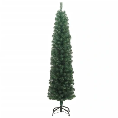 Afbeelding van vidaXL Kunstkerstboom met standaard smal 210 cm PVC groen