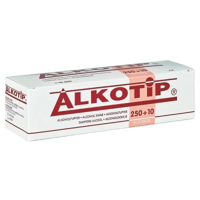 Afbeelding van Alkotip Alcoholdoekjes 30 x 65mm 250+10 Stuks