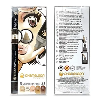 Afbeelding van Chameleon Art Products pennen, 5 markers op alcoholbasis; huidtinten