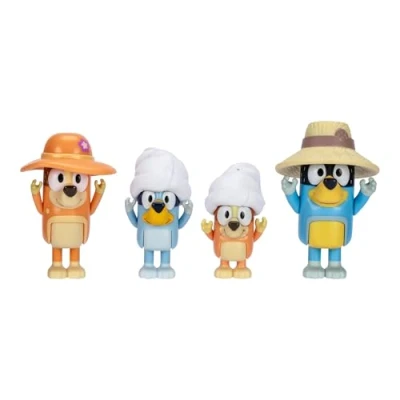 Image de Pack 4 Figurines Bluey La Famille de en voyage