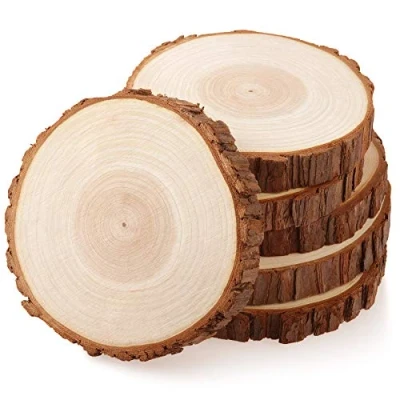 Afbeelding van Fuyit 6 stuks houten schijven van 15 16 cm, ongeboorde cirkels zonder gat, om te knutselen, schijven, kerstdecoratie