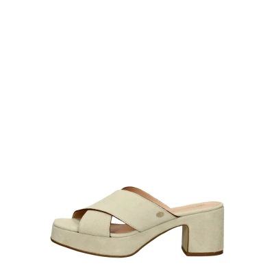 Afbeelding van Fred de la Bretoniere Muiltjes met hak, Dames, Maat: 37, Beige Veloursleer