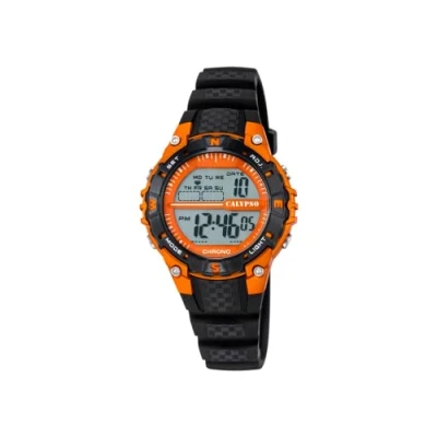Afbeelding van Calypso K5684/7 digitaal horloge 38 mm 100 meter zwart/ oranje
