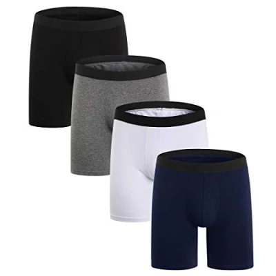 Afbeelding van ZLYC Heren Long Box Slip Ondergoed van katoen, 3/4 Pack, 4 stuks bont