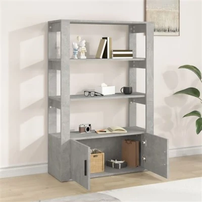 Afbeelding van vidaXL Dressoir 80x30x119,5 cm bewerkt hout betongrijs