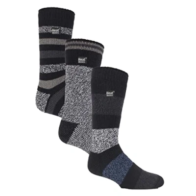 Afbeelding van Heat Holders Lot 3 Paires Chaussettes Thermiques Isolées Homme Hiver Stripe De Blocage