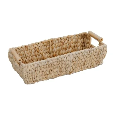 Afbeelding van Relaxdays opbergmand waterhyacint handgrepen 13,5x43x19 cm badkamer