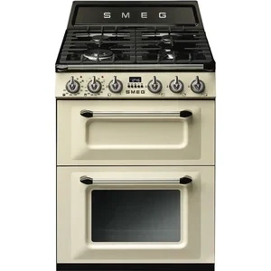 Afbeelding van Smeg Tr62p Fornuis 60 X 90 4 Branders Gas 2 Ovens Multifunctie Energieklasse A Crème Victoria