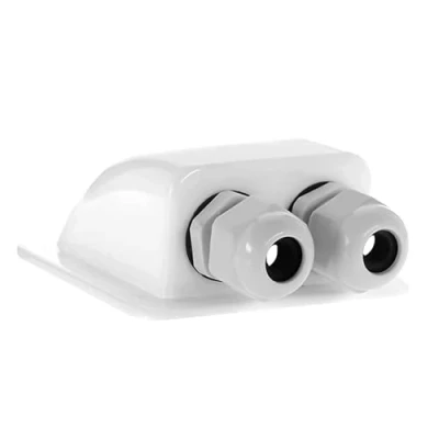 Image de Offgridtec 006420 Passe toit 2 entrées pour camping car, caravane et bateau câble en ABS Blanc 1 pièce, Voiture