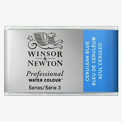 Image de Winsor &amp; Newton Aquarelle Professionnel Peinture Aquarelle, Haute Luminosité, Résistante à la Lumière, Qualité Archive, Godet, Couleur Bleu Céruléum