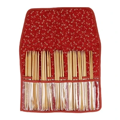 Afbeelding van Seeknit Koshitsu sokkennaaldenset E bamboe 20cm rood.