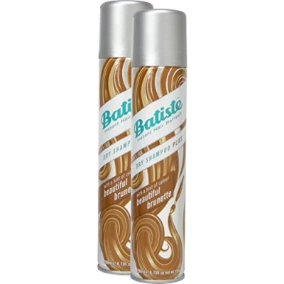 Afbeelding van Batiste Beautiful Brunette droogshampoo met een vleugje kleur voor bruin haar, fris haar alle haartypes, 2 x 200 ml