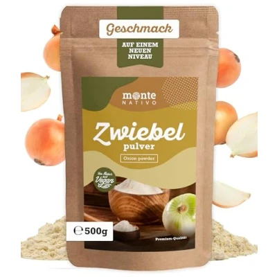 Afbeelding van Monte Nativo uienpoeder (500 g) gemalen gedroogde ui, ideaal om te bakken, onion poeder, pure specerijen