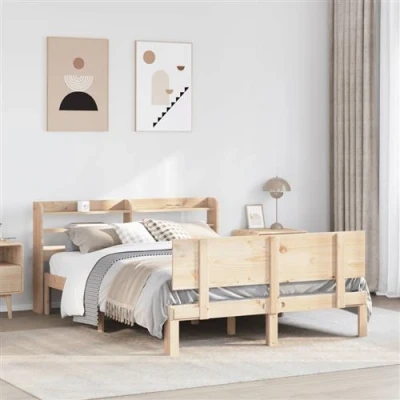 Image de vidaXL Cadre de lit avec tête 120x200 cm bois pin massif