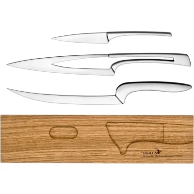 Afbeelding van Déglon Meeting® 3 delige Messenset Elegant Bourgondisch Eikenhout en RVS