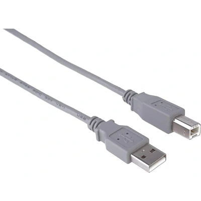 Afbeelding van PremiumCord USB 2.0 High Speed Kabel M/M 3 m, A stekker op B stekker, aansluitkabel voor het scannen en nog veel meer. Dubbel afgeschermd AWG28, kleur grijs, lengte m