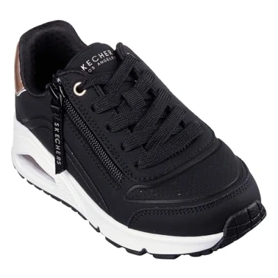Afbeelding van Skechers Uno Gen1 Zip And Stride Meisjes Sneakers Zwart/Roségoud Maat 27