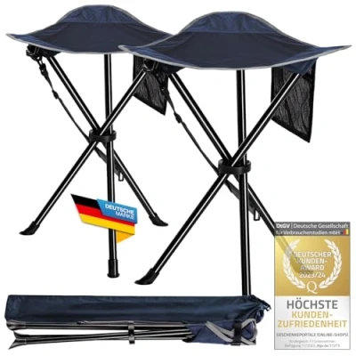 Afbeelding van Tabouret de camping chaise pliable portable, Siège pêche, festival (2 pièces)