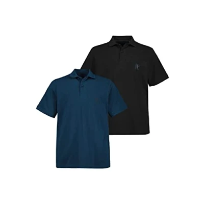 Image de JP 1880 Hommes Grandes Tailles L 8XL Polo Pur Coton, Manches Courtes 714328, Midnight London (Couleur de Rechange), 6XL grande taille