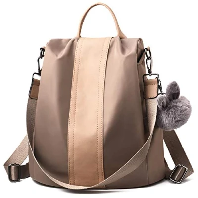 Afbeelding van Charmore Vrouwen Rugzak Dames Waterdichte Nylon Schooltassen Anti diefstal Daypack Schoudertassen, bruin 1, M