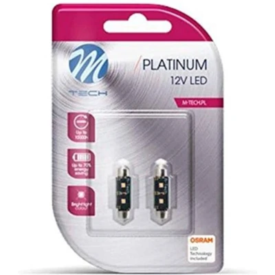 Afbeelding van M Tech Led C5W 12V 36mm Platinum 2x diode Canbus Wit Set