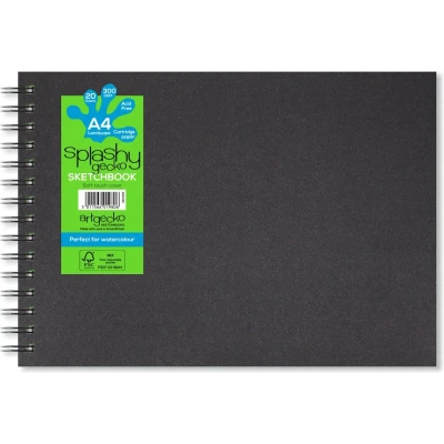 Afbeelding van Artgecko Splashy Aqua Spiraal Schetsboek A4 Landschap 300gr 20 vel Wit