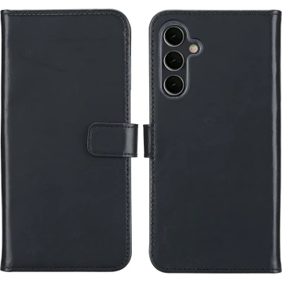 Afbeelding van Selencia Hoesje Geschikt voor Samsung Galaxy A16 (5G) Met Pasjeshouder Echt Lederen Bookcase Zwart