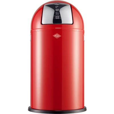 Afbeelding van Prullenbak 50ltr Wesco Pushboy rood