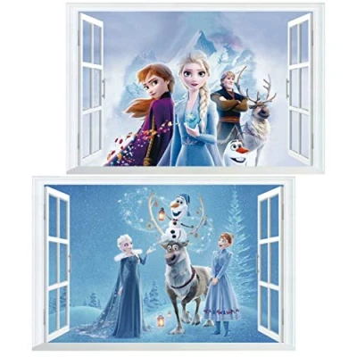 Afbeelding van Kibi Set van 2 muurstickers voor slaapkamer kinderen, slaapkamer, wanddecoratie