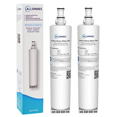 Afbeelding van AllSpares Waterfilter (2x) voor Koelkast geschikt Whirlpool Bauknecht SBS002 / SBS200 SBS103 481281729632
