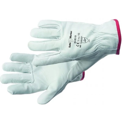 Afbeelding van SafeWorker 430*13 Driver GLOVE Rundleder 01020107 12 stuks Wit 11