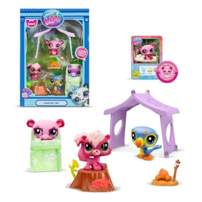 Image de Pack A Theme 3 Pets Bandai Littlest Pet Shop Camping Animaux Et Accessoires