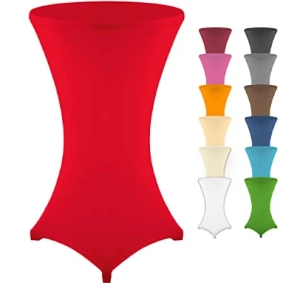 Afbeelding van Gräfenstayn® Diana Stretch statafelhoes met Öko Tex keurmerk, versterking in de voetzone, 40 C machinewas Ø60 65 cm, Ø 70 75 80 85 cm (rood, Ø80 cm)