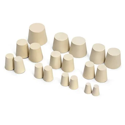 Afbeelding van QWORK 19 stuks massief rubberen doppen, 10 verschillende maten 00# 7# voor laboratorium