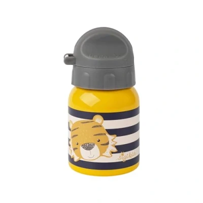 Afbeelding van Sigikid 25376 Tiger roestvrijstalen drinkfles, 250 ml, aanbevolen voor kinderen vanaf 1 jaar, robuust, lekvrij, onbreekbaar