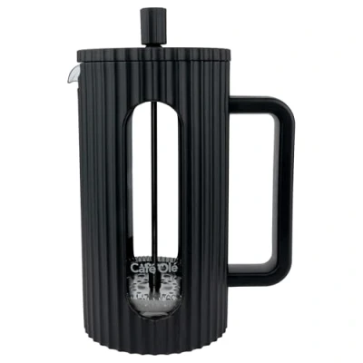 Afbeelding van Café Olé Ciao Cafetière 8 tasses, acier inoxydable, filtre à café, presse française, noir