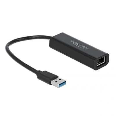 Afbeelding van Delock Adapter USB type A stekker naar 2,5 Gigabit LAN (USB 3.0, RJ45 2.5 Ethernet (1x)), Netwerkadapter, Zwart