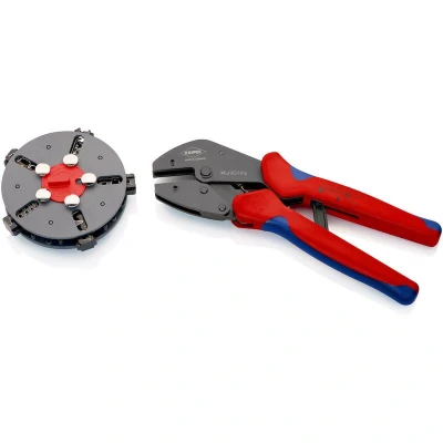 Image de KNIPEX 97 33 02 Pince à sertir MultiCrimp avec poignée fixe en T poignées multi composants brunie 250 mm