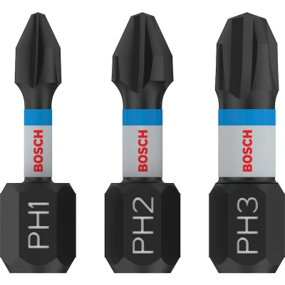 Afbeelding van Bosch Accessories 2608522470 Kruis bit 3 delig Kruiskop Phillips