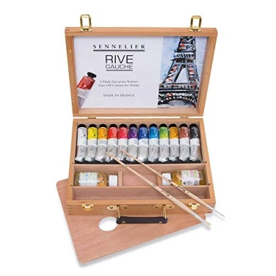 Afbeelding van Dunne olieverfset met 12 tubes. Sennelier
