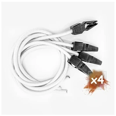 Afbeelding van MAGMA 4 verstelbare elastische spanbanden met snelsluiting voor zwembadzeilen 75 cm, diameter 8 mm, elastisch touw het vasthouden van luifels, fietsendragers, camping, Quick Clip (wit)