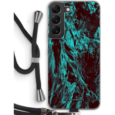 Afbeelding van Case Company® hoesje met Koord geschikt voor Samsung Galaxy S22 Ice Age Telefoonhoesje Zwart Bescherming aan alle Kanten en Over de Schermrand