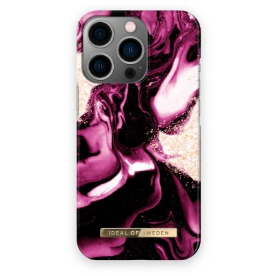 Afbeelding van iDeal of Sweden hoesje voor iPhone 14 Pro Backcover Fashion Case Golden Ruby Marble