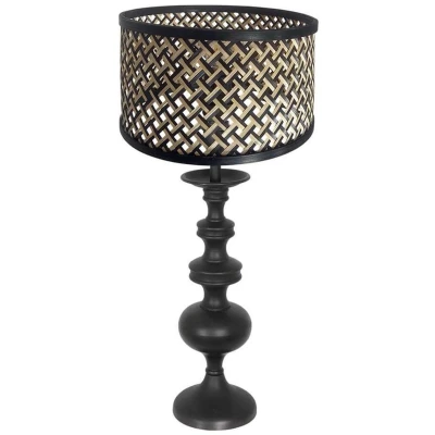 Afbeelding van Anne Lighting tafellamp Lyons zwart hout 20 cm E27 fitting 3749ZW