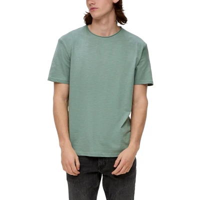 Afbeelding van Q/S designed by Heren t shirt Maat L Mannen 7238 GREEN katoen