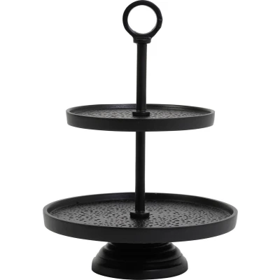 Afbeelding van Light &amp; Living Etagère Lutek Zwart 2 Laags