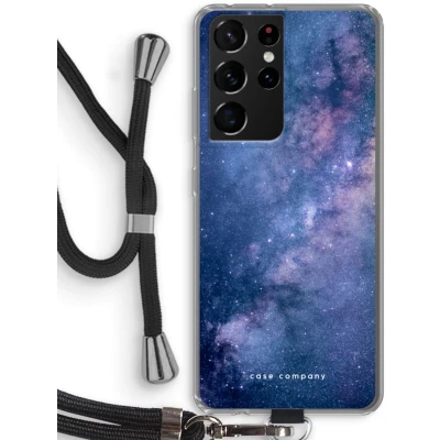 Afbeelding van hoesje met Koord geschikt voor Samsung Galaxy S21 Ultra Nebula Telefoonhoesje Zwart Bescherming aan alle Kanten en Over de Schermrand