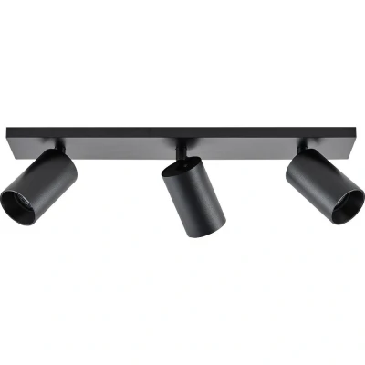 Afbeelding van CAN TILT plafondspot, zwart, 48 x 9 cm, 3 lamps, metaal GU10