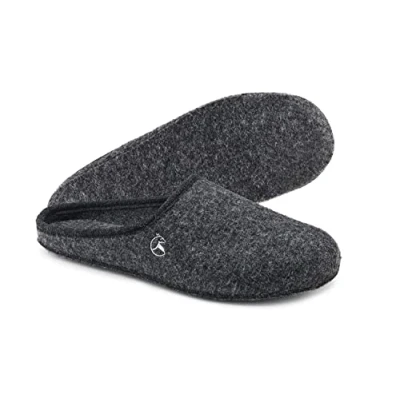 Afbeelding van ESTRO pantoffels voor heren, winter, warm, vilten dames, zool, pantoffels, GRAPHITE